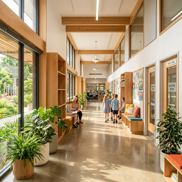 美丽的校园走廊